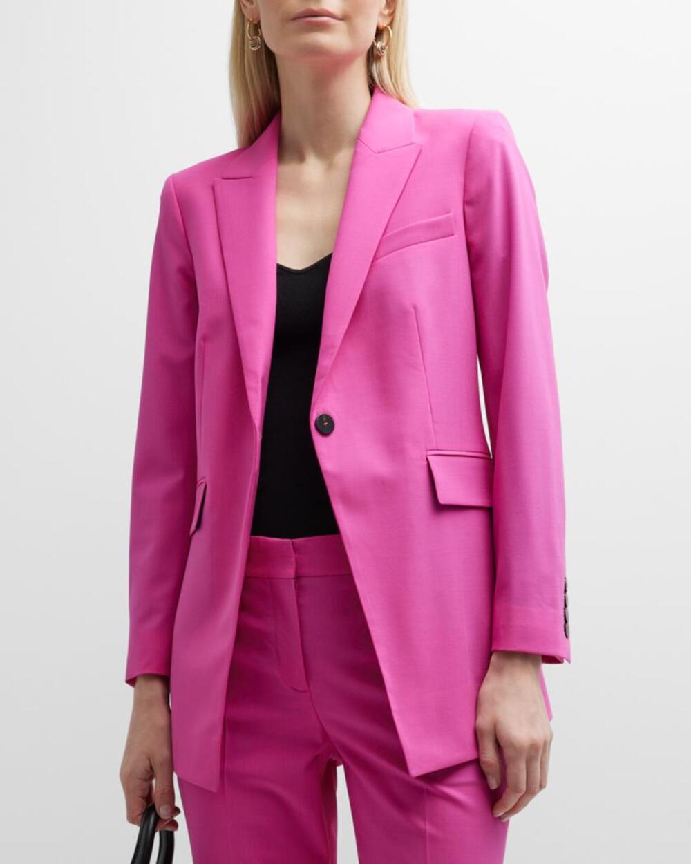 THEORY Carnation Pink Etiennette B Suiting Wool Blazer Jacket